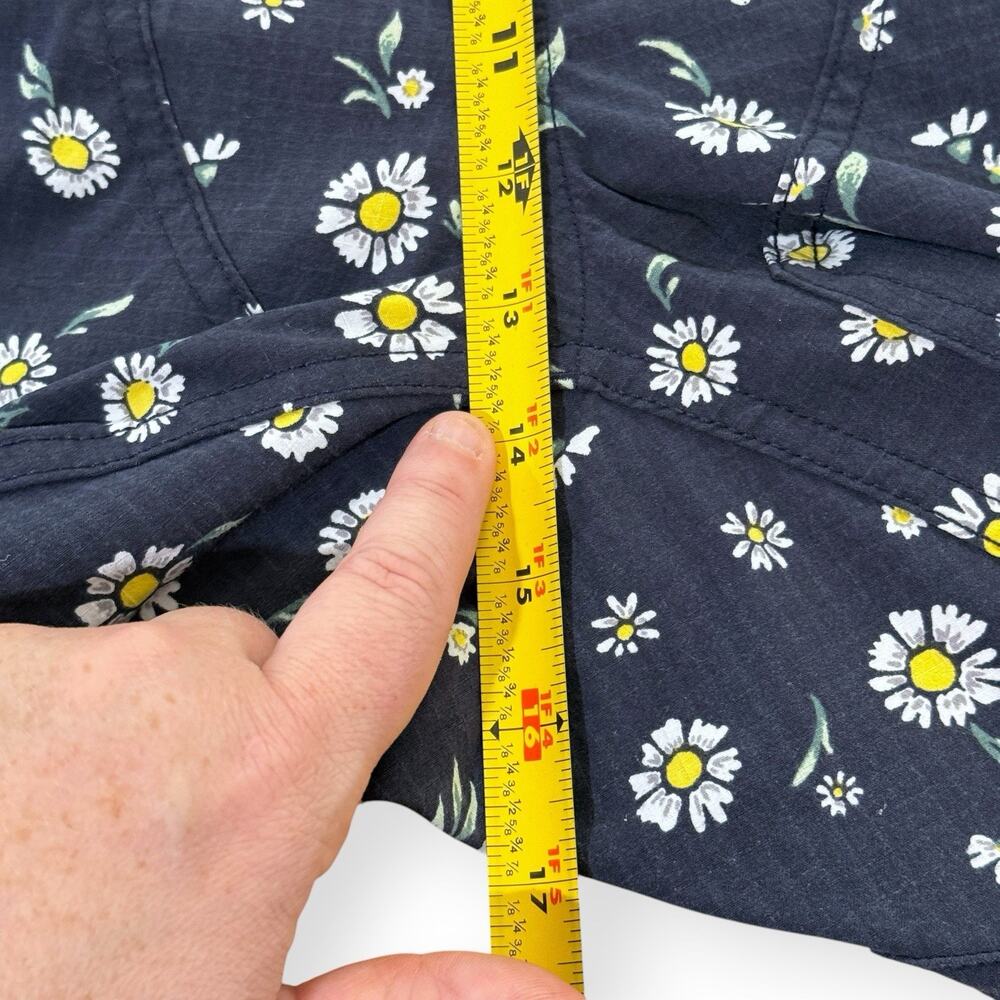 Duluth Trading Overalls Womens XXL Blue Daisy Heirloom Garden Floral Shortalls - Picture 11 of 12